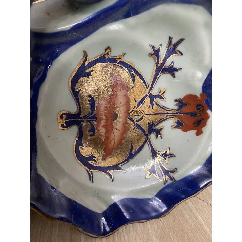 Victoria Ware Ironstone Transferware 3 Part Relish Dish W/Handle 11”x 3.5” Candy
